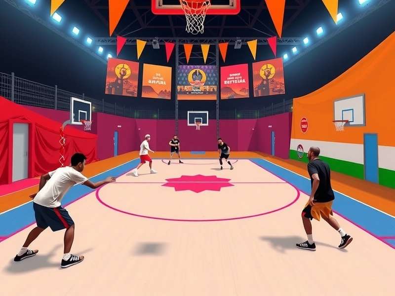 Hoops Hero VR multiplayer mode showing competitive gameplay